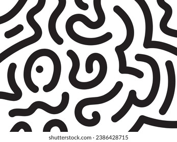 Hand drawn abstract face line art