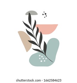 Handgezeichnet abstrakter floraler Hintergrund einzeln auf Weiß. Vektorillustration floraler Hintergrund für Social Media, Decken, Stoff, Inneneinrichtung.