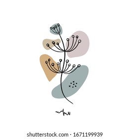 Hand drawn abstract floral background isolated on white. Vector flower background  for social media, cover, fabric, interior decor.