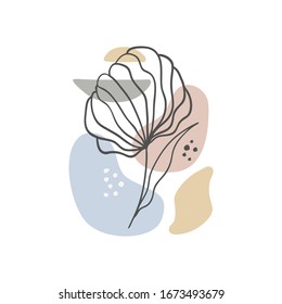 Hand drawn abstract floral background isolated on white. Vector flower background  for social media, cover, fabric, interior decor.