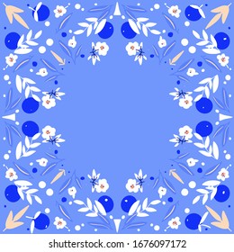 Fondo floral abstracto dibujado a mano Fondo vector de arte folclórico.