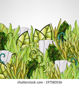 hand drawn abstract floral background