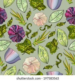 hand drawn abstract floral background