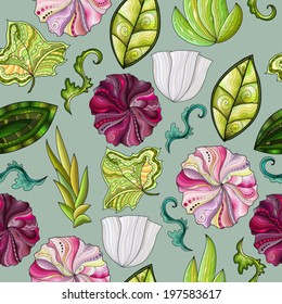 hand drawn abstract floral background
