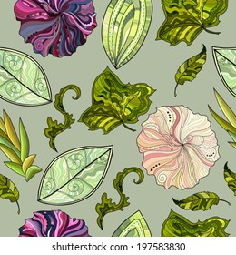 hand drawn abstract floral background