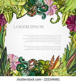 hand drawn abstract floral background