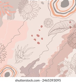 Handgezeichneter abstrakter Blumenhintergrund
