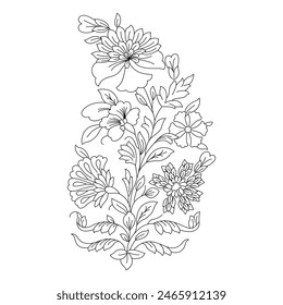 Hand drawn abstract floral cards for invitation, banner,  poster, coloring flower, abstract coloring flower, color, illustration, flower, adult abstract art, adult flower art, line art, 