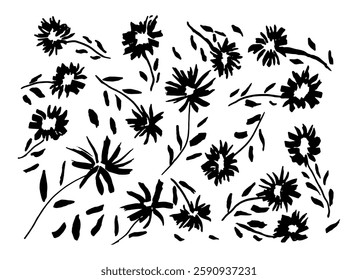 Hand Drawn Abstract Floral Pattern, Perfect for Prints, Fabrics, Packaging, Home Decor and Digital Designs