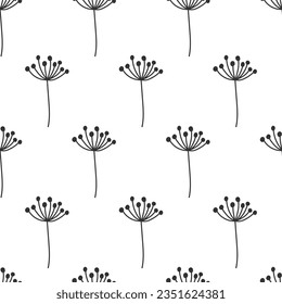 Hand drawn abstract floral seamless pattern