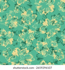 Hand drawn abstract floral vector seamless pattern. Flower backdrop idea for background, textile, home decor, banner, template, bedsheet, carpet and rugs, business, wall paper, gift wrap, scarf.