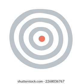 Hand drawn abstract flower circle flat icon. Vector illustration