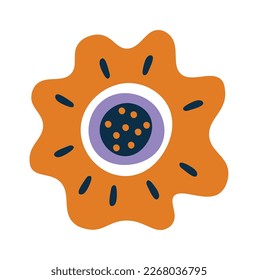 Hand drawn abstract flower flat icon. Vector illustration