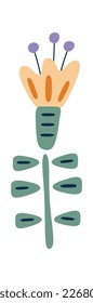 Hand drawn abstract flower flat icon. Vector illustration