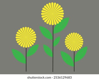 Ilustração abstrata desenhada à mão do vetor da flor