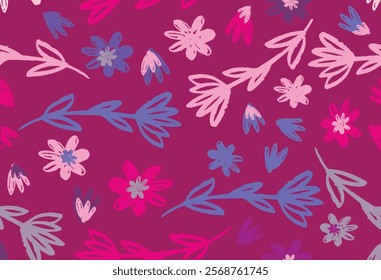 Hand drawn abstract flower vector illustration, for fabric, textile, apparel, poster, cover, banner, wall art, home decor, background.