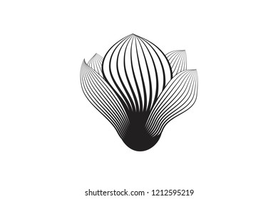 Hand drawn abstract flower or vegetables logo Designs Inspiration Isolated on White Background