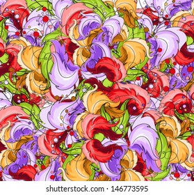 Hand drawn abstract flowers  background