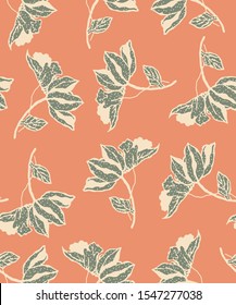 Hand Drawn Abstract Flowers Vector Pattern Isolated Background