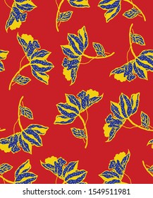 Hand Drawn Abstract Flowers Vector Pattern Isolated Background