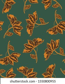 Hand Drawn Abstract Flowers Vector Pattern Isolated Background