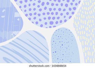 Hand drawn abstract form background with colorful objects textured blue tender boy sweet newborn
