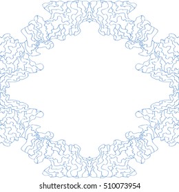hand drawn abstract frame geometric sea ornament. Vector illustration. looks like seaweed
