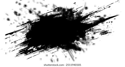 Marco abstracto dibujado a mano. Pinceladas de tinta ensucian. Diseño para cartel, invitación, Tarjeta de regalo, Cupón, cubierta del libro. fondo de textura grunge. Puntos pop art