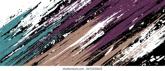 Hand drawn abstract frame. Ink brush strokes mess. Design for poster, invitation, gift card, coupon, book cover. grunge texture background. Dots pop art comics sport style vector illustration.
