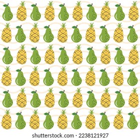 Hand drawn abstract fruit pattern. Hand drawn fruit background. Organic doodle pattern background. 