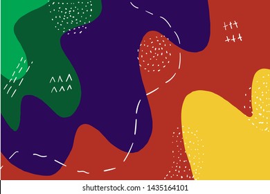hand drawn abstract fun color pattern cartoon texture for doodle geometric background