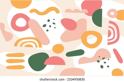 Pancarta geométrica abstracta dibujada a mano, afiche, papel pintado, volante. Ilustración vectorial, eps 10.