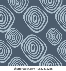 Hand drawn abstract geometric circles seamless pattern. Crossed arc wallpaper. Simple background for book covers, design, graphic art, wrapping paper. Vector illustration