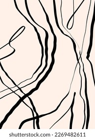 Hand drawn abstract geometric element pattern,
 black lines and a white background