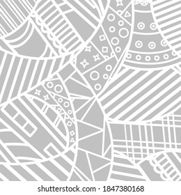 Hand drawn abstract geometric pattern. Abstract drawing. Black and white illustration
