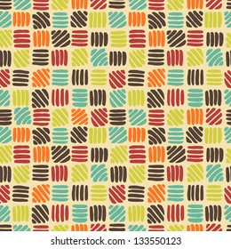 Patrón geométrico abstracto a mano en paleta retro.