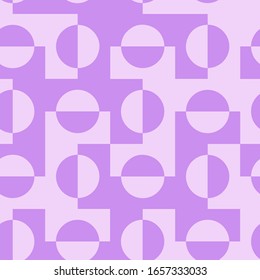 Hand Drawn Abstract Geometric Two Colors Circles Dots Optical Shapes Repeating Vector Pattern