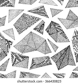 Hand drawn abstract geometrical pattern seamless in vector