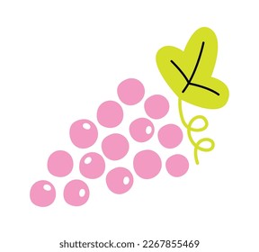 Icono plano de uva abstracta dibujado a mano. Ilustración del vector