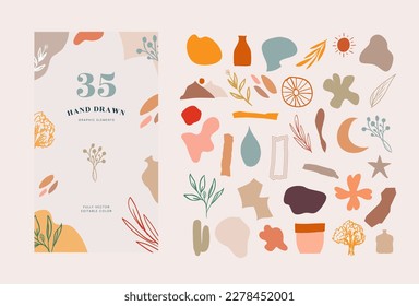 Hand drawn abstract graphic elements collection