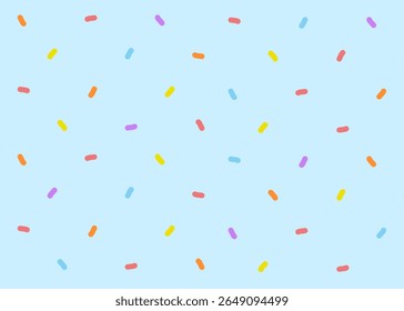 A hand drawn abstract graphic pattern with soft blue background, colourful packaging, decoration illustration hand drawn print ads, event business, carnival