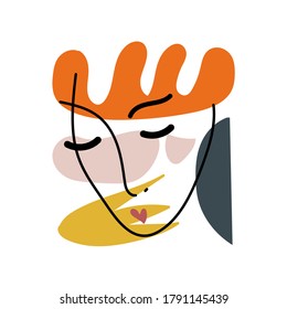 Hand drawn abstract illustration with bird.