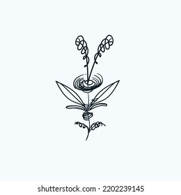 Hand drawn abstract imagination plant