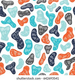 Hand drawn abstract ink seamless vector pattern. Perfect for wallpaper, textile, wrapping paper. Modern texture