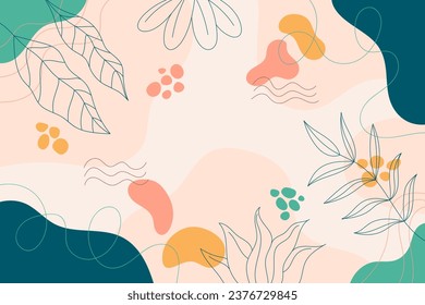 Resumen dibujado a mano deja fondo de doodle para papel de escritorio o presentación