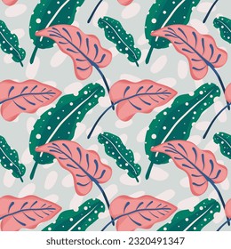 hand drawn abstract leaves pattern