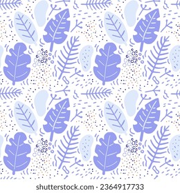 Hand drawn abstract leaves pattern