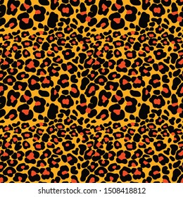 Hand Drawn Abstract Leopard Cheetah Skin Fur Shapes Seamless Vector Pattern Isolated Background