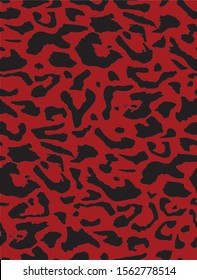Hand Drawn Abstract Leopard Cheetah Skin Shapes Seamless Vector Pattern Isolated Background