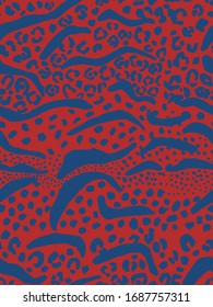 Hand Drawn Abstract Leopard Cheetah Zebra Stripes Mixed Mosaic Animal Skin Shapes and Dots Geometric Repeat Vector Pattern Isolated Background  